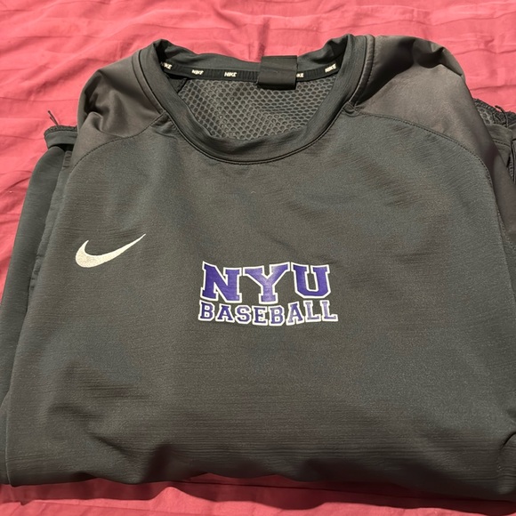 Nike NYU baseball sweatshirt with front zip pockets size L - Picture 1 of 2